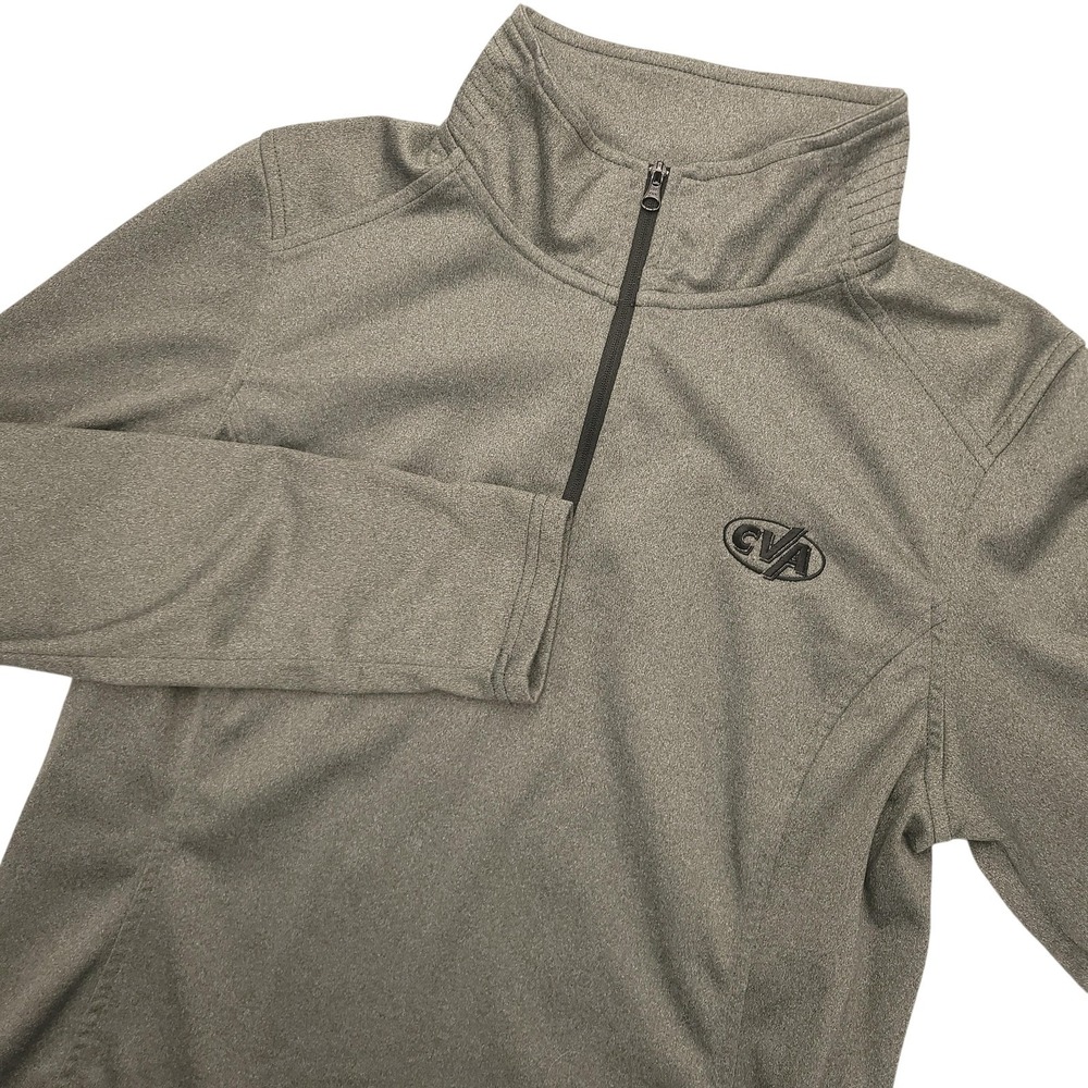 North‎ Face Tech Fleece Pullover Womens Large Gray 1/4 Zip Long Sleeve CVA Logo